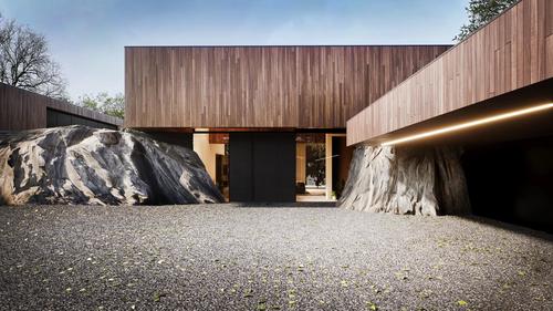 Architektura wpisana w naturę - wyjątkowy projekt domu w otoczeniu skał